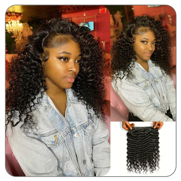 [Wequeen] Budget Friendly 10A Grade Deep Wavy Kinky Curly Body wave Straight Flip Over Quick Weave Sew in Glue in 100% Brazilian Virgin Viral Hair Bundles