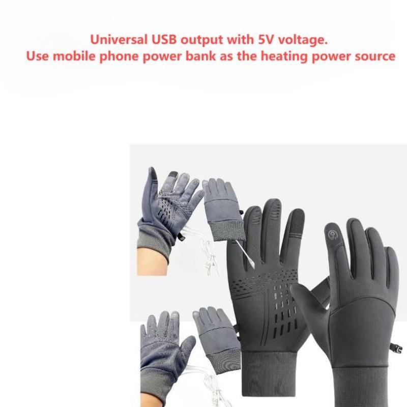 USB Powered Electric Heated Gloves, Waterproof Touch Screen Insulated Arthritis Hand Warmer, Winter Outdoor Sports Gloves for Cycling Hiking Dog Walking, Christmas Gift