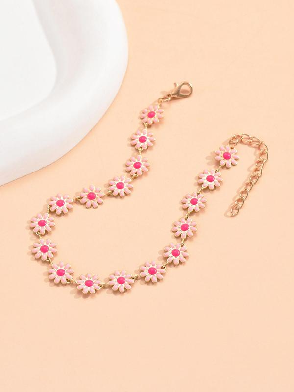 Cute Daisy Decorated Anklet for Women & Girls, Fashion Matching Anklet Jewelry for Party, Classic Fashion Accessories for Daily Wear