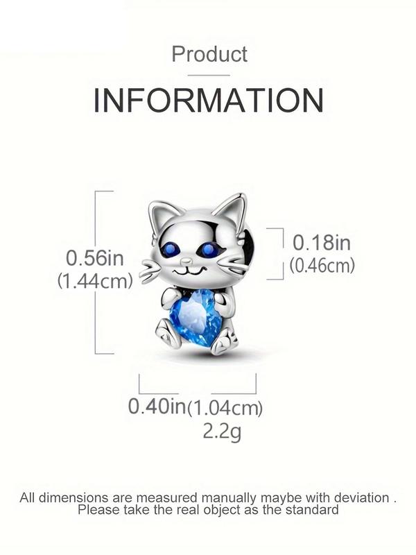 Cute Cat Design Artificial Zircon Pendant, DIY Jewelry Accessories for Bracelet Necklace Making, Fashion Accessories for Daily Wear