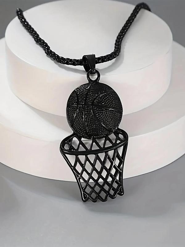 Basketball Hoop Pendant Necklace for Men & Women, Fashion Jewelry for Party, Daily Clothing Decor, Trendy All-match & Exquisite Jewelry for Birthday Gift