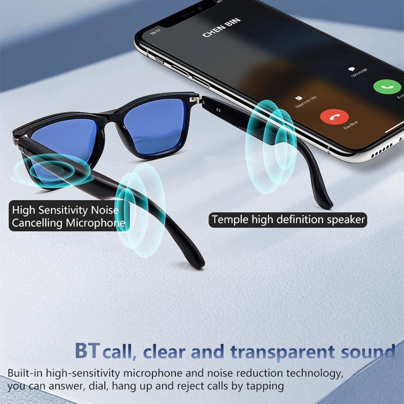 Wireless Smart Glasses with Magnetic Detachable Lens, Waterproof Voice Calling Sunglasses, Bluetooth-compatible Smart Glasses Eyewear for Men & Women, Travel Essentials