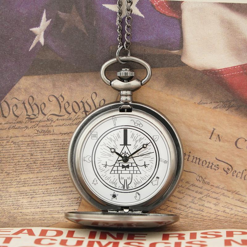 Eye of Providence Quartz Pocket Watch: Mysterious Triangle Devil Necklace Pendant with Gravity Falls-Inspired Design