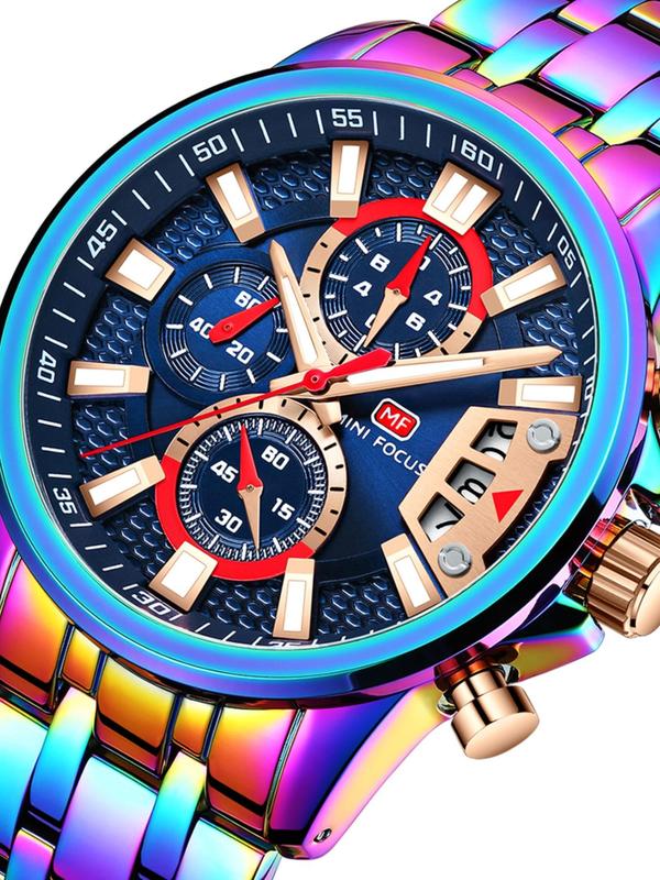 Men's Business Fashion Round Dial Quartz Watch, Fashion Watch for Party, Daily Clothing Decor, Trendy All-match & Exquisite Watch for Birthday Gift with Box