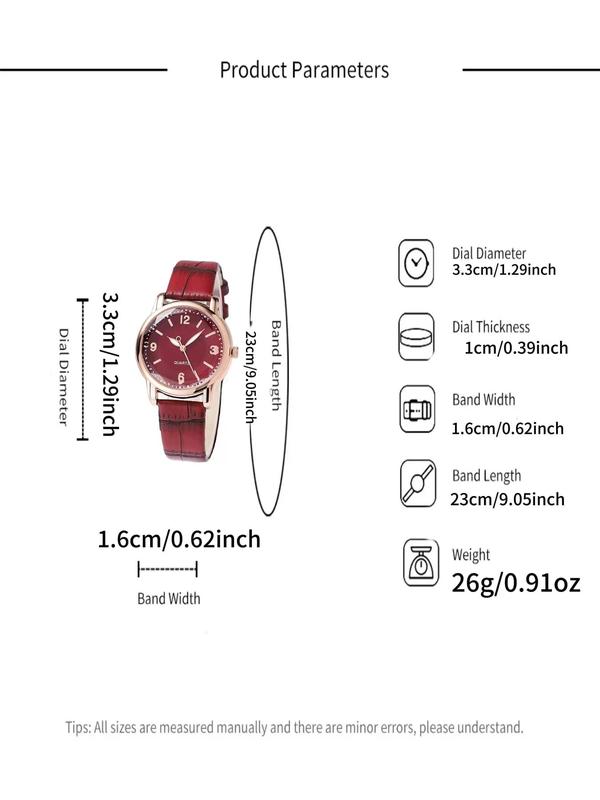 Fashion Simple Round Dial Pu Leather Crocodile Strap Quartz Watch, Fashion Watch for Party, Daily Clothing Decor, Trendy  Watch for Birthday Gift without Box