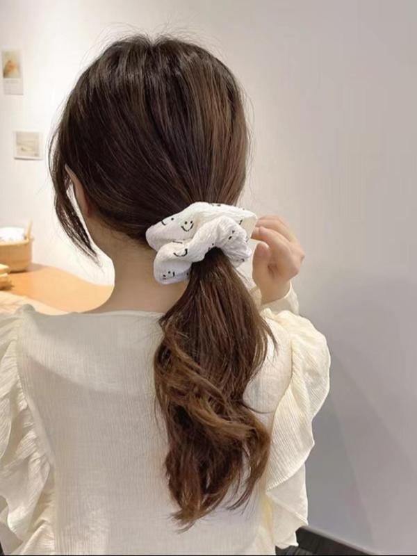 Fashionable All-match Cartoon Print Scrunchies, Cute Simple High Stretch Hair Tie for Women, Casual Versatile Hair Accessories for Daily Wear