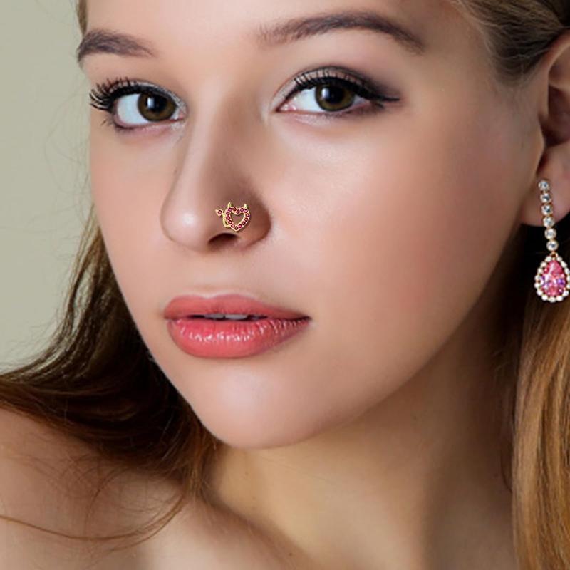 18Pcs 18G Nose Rings L Shape Nose Ring Stud for Women-Butterfly Nose Ring - Heart Nose Ring- Gold Nose Studs for Women