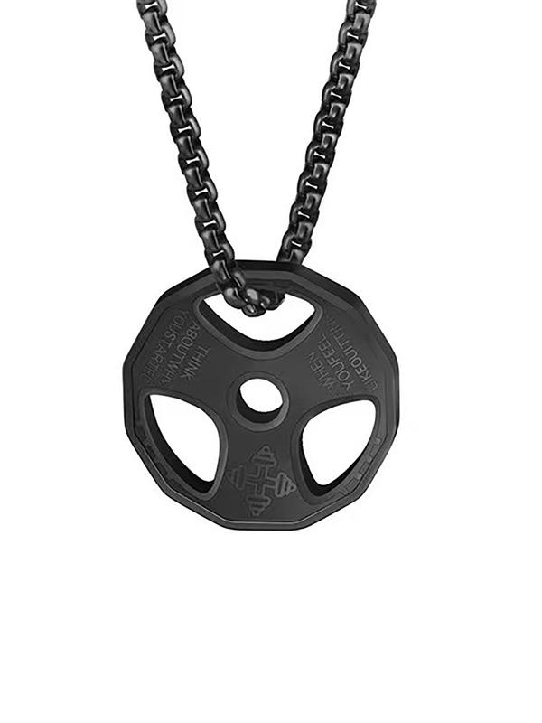 Men's Fashion Dumbbell Charm Pendant Necklace, Summer Gym Workout Sports Matching Necklace Jewelry for Men, Casual Versatile Accessories for Dates, Parties and Daily Wear