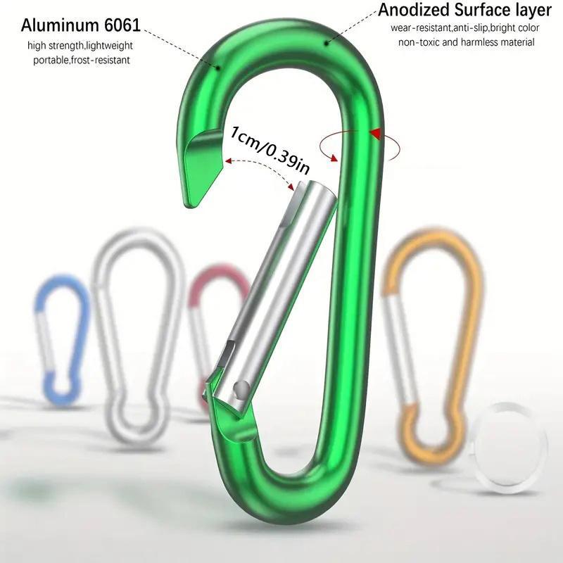 Random Color Carabiner, 10pcs Mini Carabiners Clip Keychain, Aluminum Alloy Spring Buckle for Backpacking, Camping, Hiking, Solocamping, Bikepacking, Glamping, Christmas, Christmas Gift