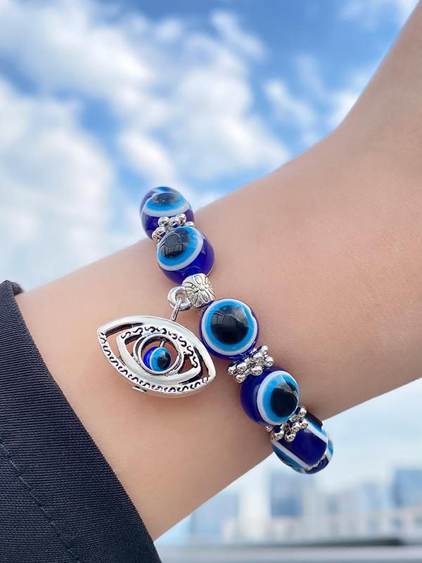 Boho Style Beaded Bracelet with Eye Design, Fashion Jewelry for Party, Daily Clothing Decor, Trendy All-match & Exquisite Jewelry for Birthday Gift