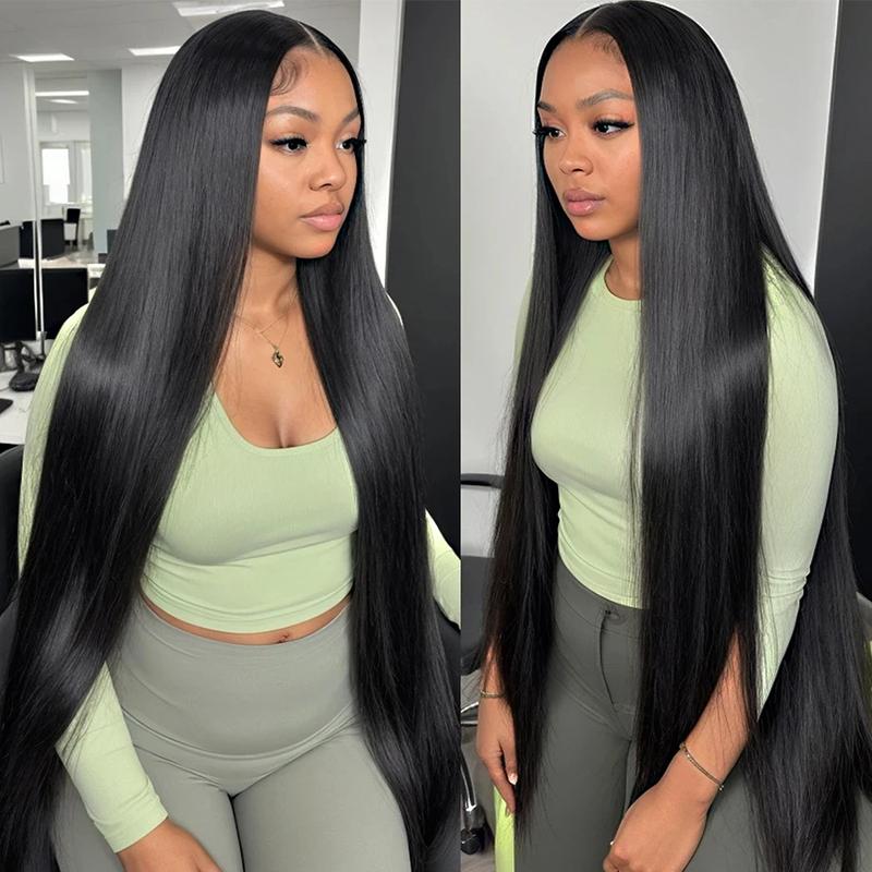 Pizazz Hair 220% Density Straight Lace Front Wigs Human Hair for Women Pre Plucked 13x6 HD Transparent Lace Frontal Wigs with Baby Hair Pre Bleached Tiny Knots Wig For Women