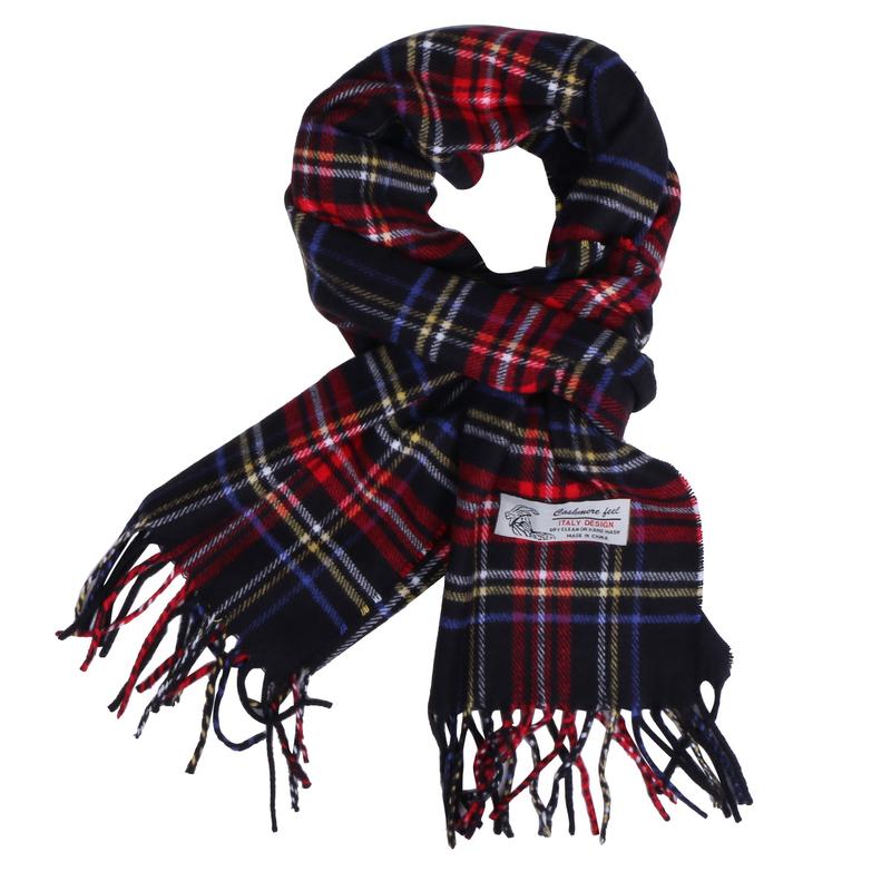 Unisex's Scott Tartan Plaid Scarves Cashmere Feel Classic Warm Soft Scarf with Fringes