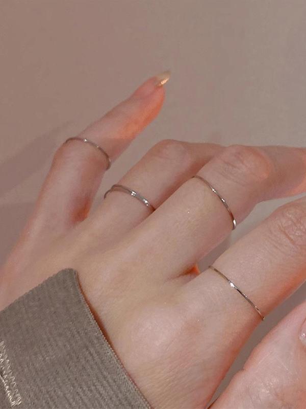 Women's Elegant Minimalist Plain Color Ring, Trendy Matching Chic Ring, Elegant Gorgeous Fashionable Matching Dainty Jewelry As Birthday Gift for Her, Minimalist Streetwear Accessory