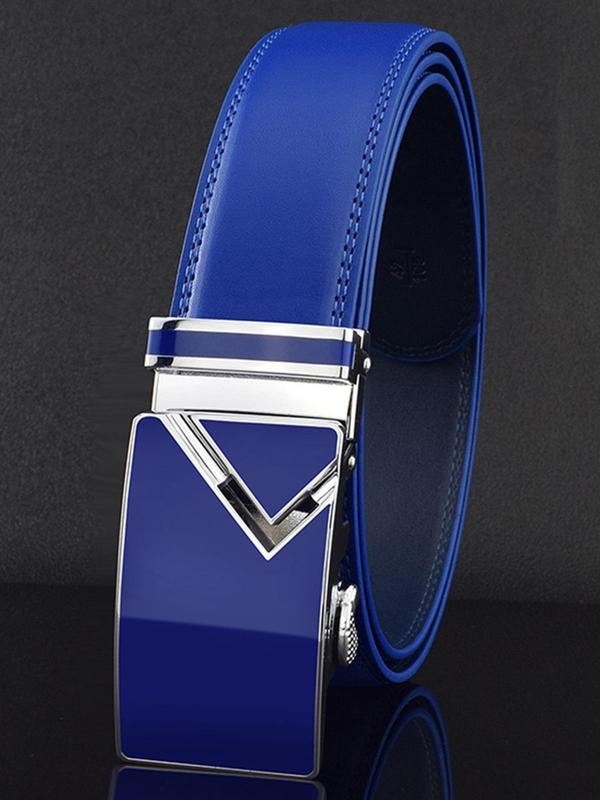 Men's Fashion Geometric Design Automatic Buckle Belt, Casual Adjustable Belt for Men, Business Male Accessories for Work & Daily Clothing Decor