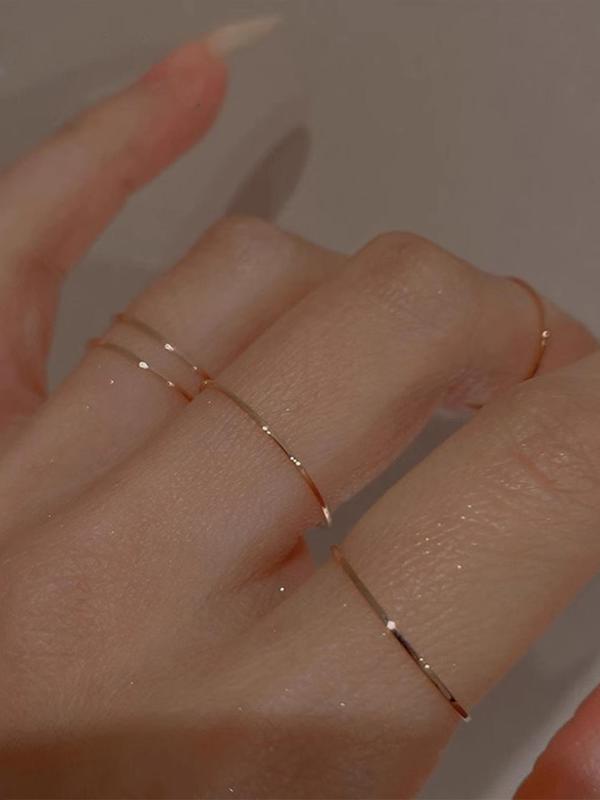 Women's Elegant Minimalist Plain Color Ring, Trendy Matching Chic Ring, Elegant Gorgeous Fashionable Matching Dainty Jewelry As Birthday Gift for Her, Minimalist Streetwear Accessory