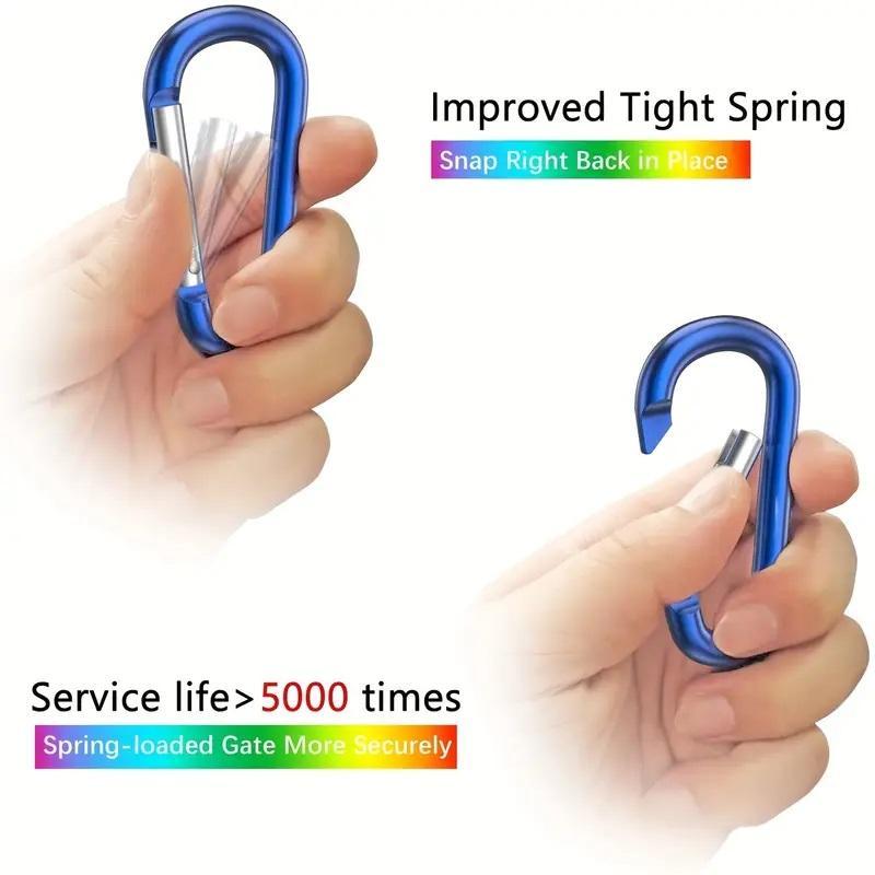 Random Color Carabiner, 10pcs Mini Carabiners Clip Keychain, Aluminum Alloy Spring Buckle for Backpacking, Camping, Hiking, Solocamping, Bikepacking, Glamping, Christmas, Christmas Gift