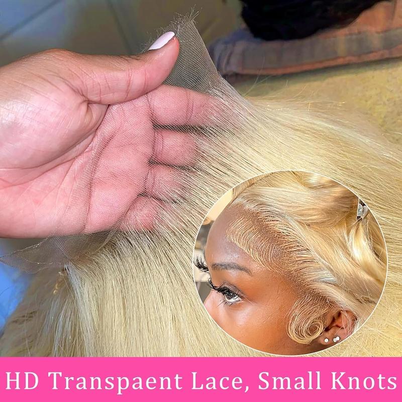 Mamushow 13x6 Blonde Lace Frontal Wigs Human Hair 180% Density 613 Straight Hd Transparent Lace Frontal Wig Pre Plucked With Baby Hair