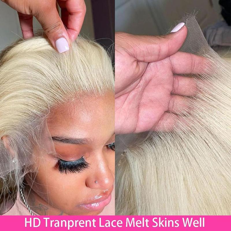 Mamushow 13x6 Blonde Lace Frontal Wigs Human Hair 180% Density 613 Straight Hd Transparent Lace Frontal Wig Pre Plucked With Baby Hair