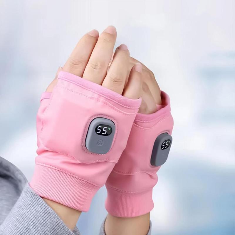 Heated Half Finger Gloves, Rechargeable Electric Heating Gloves, Adjustable Speed Heated Riding Gloves, Electric Gloves for Outdoor Activities