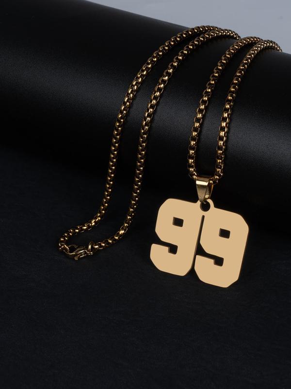 Number Charm Pendant Necklace for Men & Women for Super Bowl Decor, Fashion Jewelry for Party, Daily Clothing Decor, Trendy All-match & Exquisite Jewelry for Birthday Gift