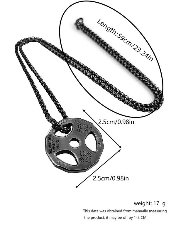 Men's Fashion Dumbbell Charm Pendant Necklace, Summer Gym Workout Sports Matching Necklace Jewelry for Men, Casual Versatile Accessories for Dates, Parties and Daily Wear