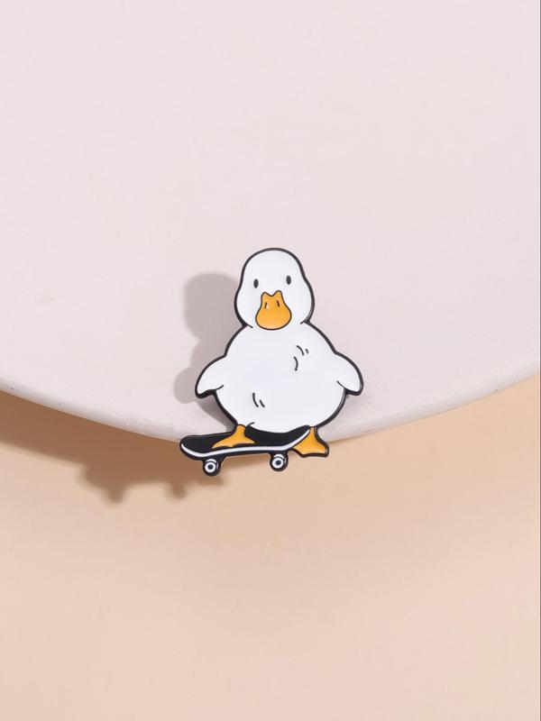 Cute Cartoon Duck Brooch for Women & Men, Animal Badge Lapel Bag Pin for Daily Clothing Decor, Trendy All-match & Exquisite Brooch for Birthday Gift