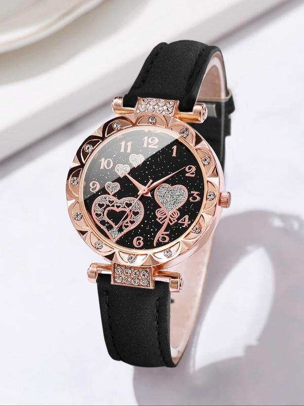 Women's Fashion Casual Rhinestone Decorated Round Dial Watch, Fashion Watch for Party, Daily Clothing Decor, Trendy All-match Watch for Birthday Gift without Box