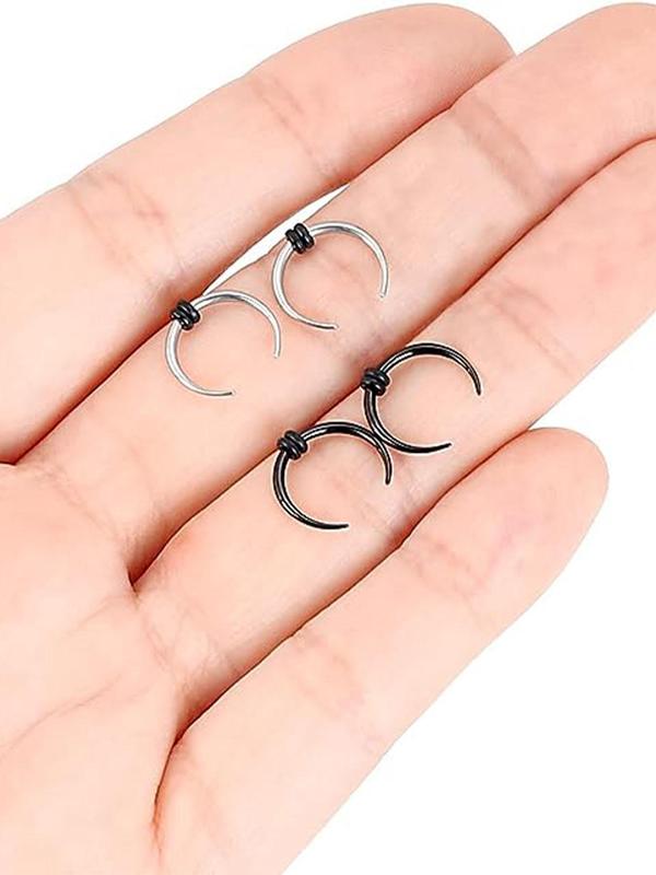 Stainless Steel Nose Ring, Nose Cuff for Men & Women, Body Jewelry for Party, Daily Clothing Decor, Bf Gift Basket