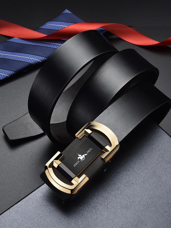 Men's Business PU Buckle Belt, Trendy All-match Chic Belt for Formal Occasions, Fashionable Accessories As Gift with Box