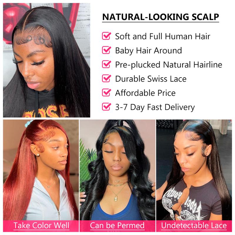 Bling Hair 13x4 Straight Lace Frontal Wig Brazilian 30 32inch Human Hair Lace Front Wigs For Black Women 13x6 Transparent Lace Wig Bleached Knots Natural Hair Smooth Wigs