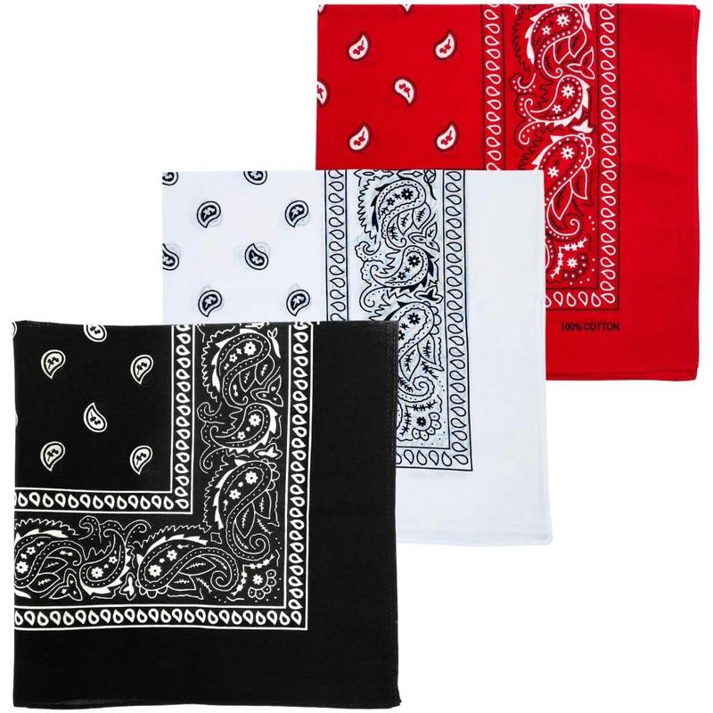 3 PCS 100% Cotton Bandana for Men & Women 22