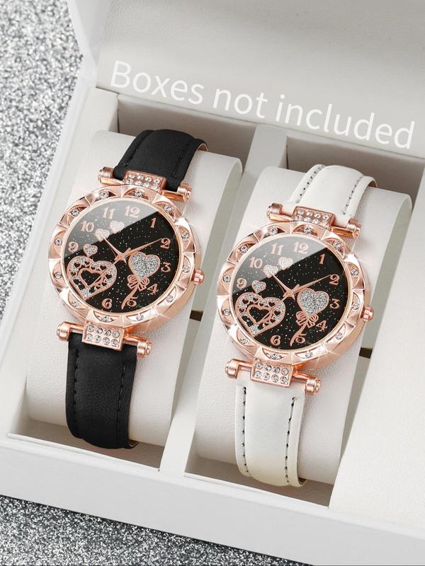 Women's Fashion Casual Rhinestone Decorated Round Dial Watch, Fashion Watch for Party, Daily Clothing Decor, Trendy All-match Watch for Birthday Gift without Box