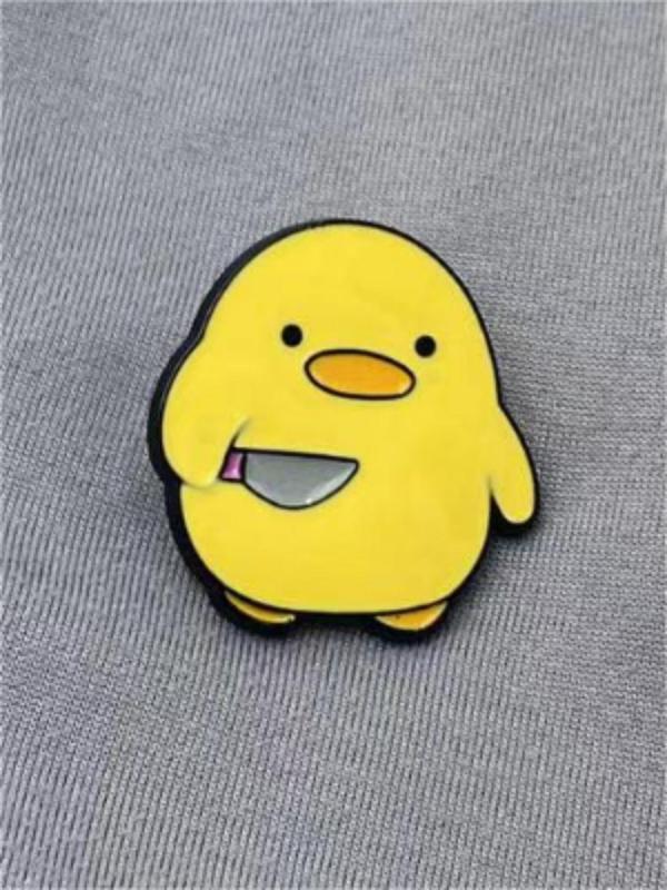 Cute Cartoon Duck & Knife Design Brooch,  Fashion Brooch for Party, Daily Clothing Decor, Trendy All-match & Exquisite Brooch for Birthday Gift