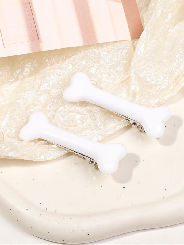 Cute Bone Shaped Hair Clips, Fashionable Hair Accessories for Women & Girls, Minimalist Headwear Suitable for Thick Hair