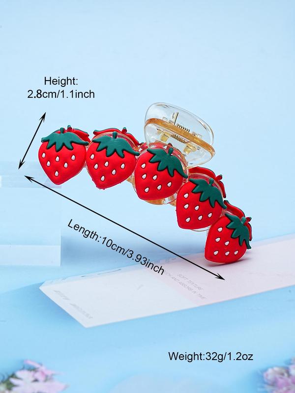 Cute Strawberry Design Hair Claw, Sweet Style Claw Clip for Women & Girls, Minimalist Headwear Suitable for Thick Hair, Fashion Hair Accessories for Party, Daily Decor