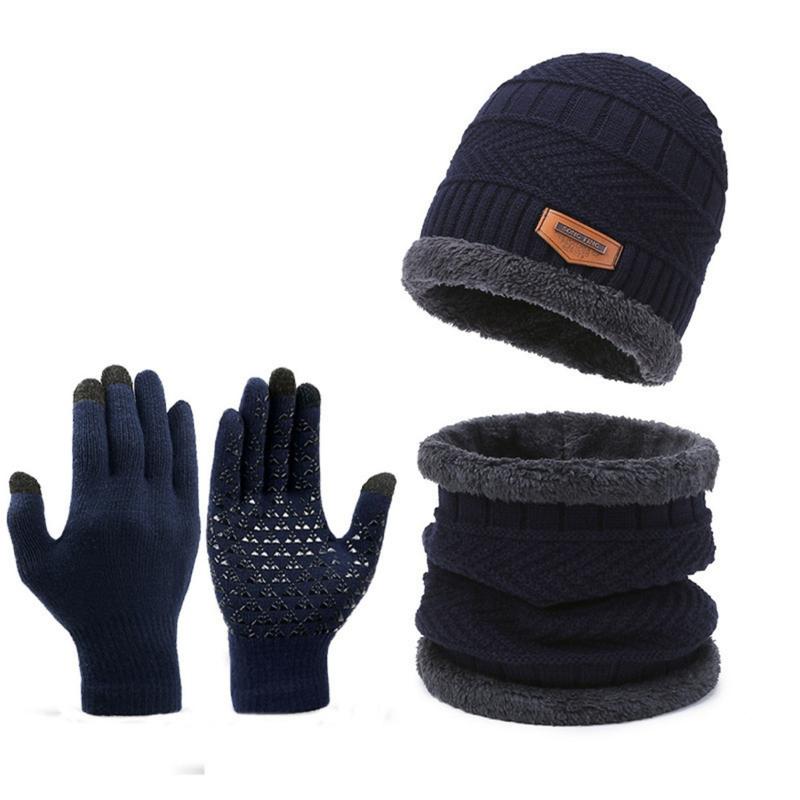 Winter Knitted Warm Suit, 1 Set Warm Beanie & Scarf & Gloves for Outdoor Walking Cycling Running, Outdoor Sports Accessories for Men & Women, Outdoor Accessories, Christmas Gift