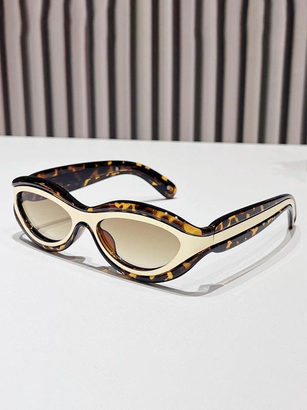 Unisex Fashionable Leopard Print Cat Eye Frame Sunglasses, Summer Trendy Casual Sunglasses for Everyday Use, Fashion Accessories for Outdoor Activities