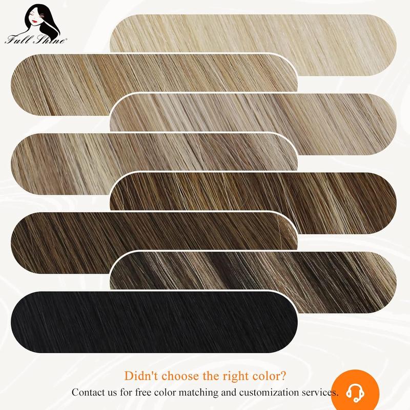 Full Shine Tape in Hair Extensions Seamless Skin Weft Human Hair Extensions 20 Pcs 50 Gram for Women