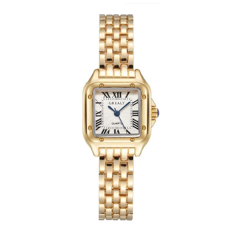 Womens Square Fashion Watch Quartz movement - Gold and Silver