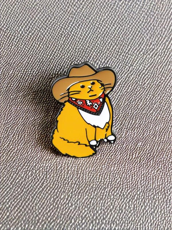 Men & Women Cute Cartoon Cat Design Summer Brooch Pin, Trendy Casual Summer Clothes Accessories, Perfect for Students Bag Decoration, Gift