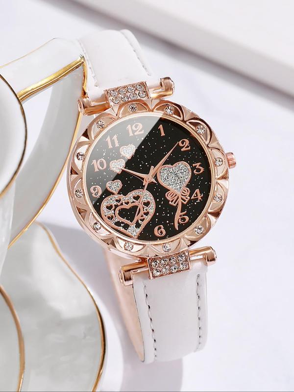 Women's Fashion Casual Rhinestone Decorated Round Dial Watch, Fashion Watch for Party, Daily Clothing Decor, Trendy All-match Watch for Birthday Gift without Box