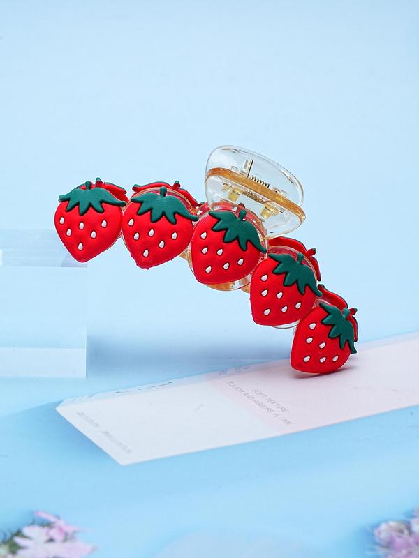 Cute Strawberry Design Hair Claw, Sweet Style Claw Clip for Women & Girls, Minimalist Headwear Suitable for Thick Hair, Fashion Hair Accessories for Party, Daily Decor