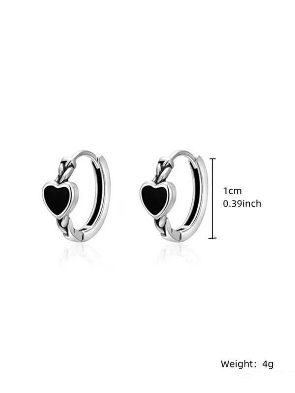 Women's Plain Color Heart Earrings Hoop Earrings, Fashionable Clean Girl Accessories Jewelry for Women for Daily & Party Decoration Earrings for Women