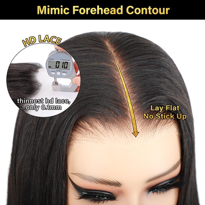 [NEW IN] OQ HAIR Wear And Go Glueless Wigs Bleached Tiny Knots Pre Cut 7x5 HD Lace Straight Lace Front Human Hair Wigs