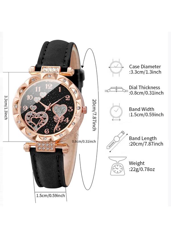 Women's Fashion Casual Rhinestone Decorated Round Dial Watch, Fashion Watch for Party, Daily Clothing Decor, Trendy All-match Watch for Birthday Gift without Box