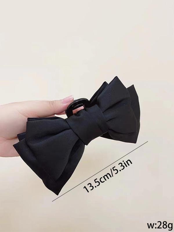 Women's Elegant Bowknot Design Hair Claw Clip, Minimalist Elegant Plain Easy Grasping Hair Claw for Daily Use, Fashion All-match Hair Accessories