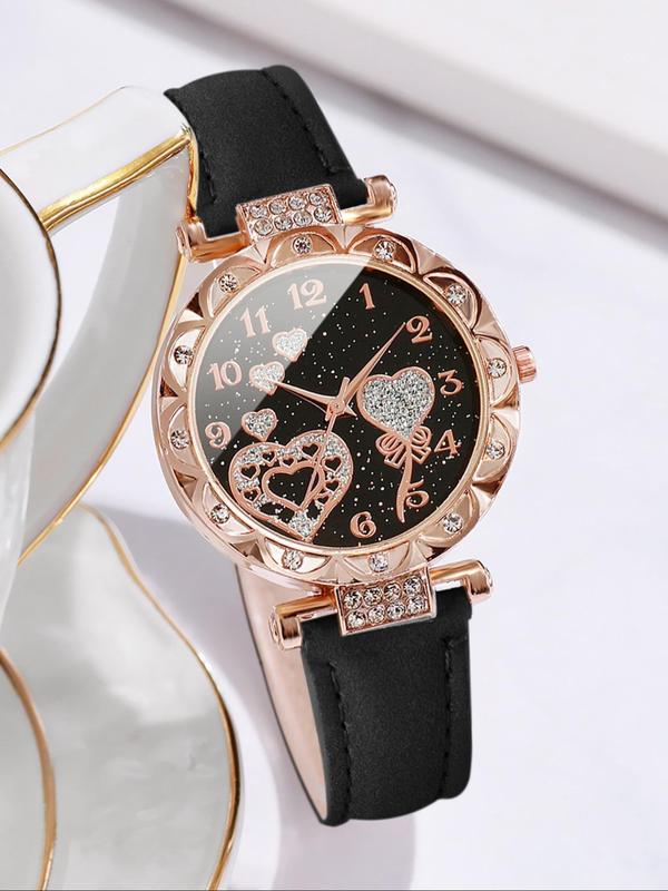 Women's Fashion Casual Rhinestone Decorated Round Dial Watch, Fashion Watch for Party, Daily Clothing Decor, Trendy All-match Watch for Birthday Gift without Box