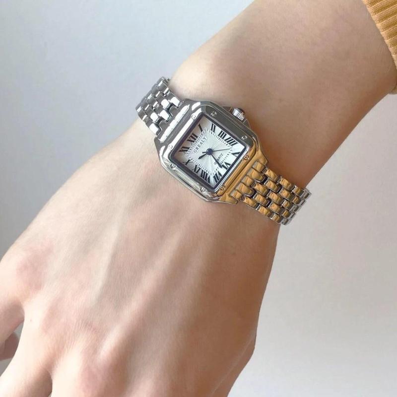 Womens Square Fashion Watch Quartz movement - Gold and Silver