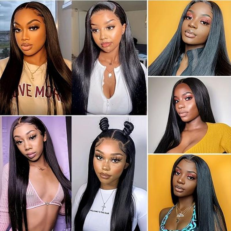 Bling Hair 13x4 Straight Lace Frontal Wig Brazilian 30 32inch Human Hair Lace Front Wigs For Black Women 13x6 Transparent Lace Wig Bleached Knots Natural Hair Smooth Wigs