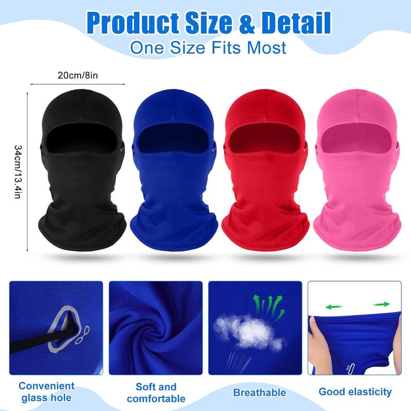 4 count Winter  Balaclava Face Mask with Reflective Stripe Windproof Ski Mask for  5-12 Boy Girl Cold Weather